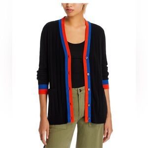 KULE The Sinclair Cashmere V Neck Cardigan Sweater. Black Size Medium